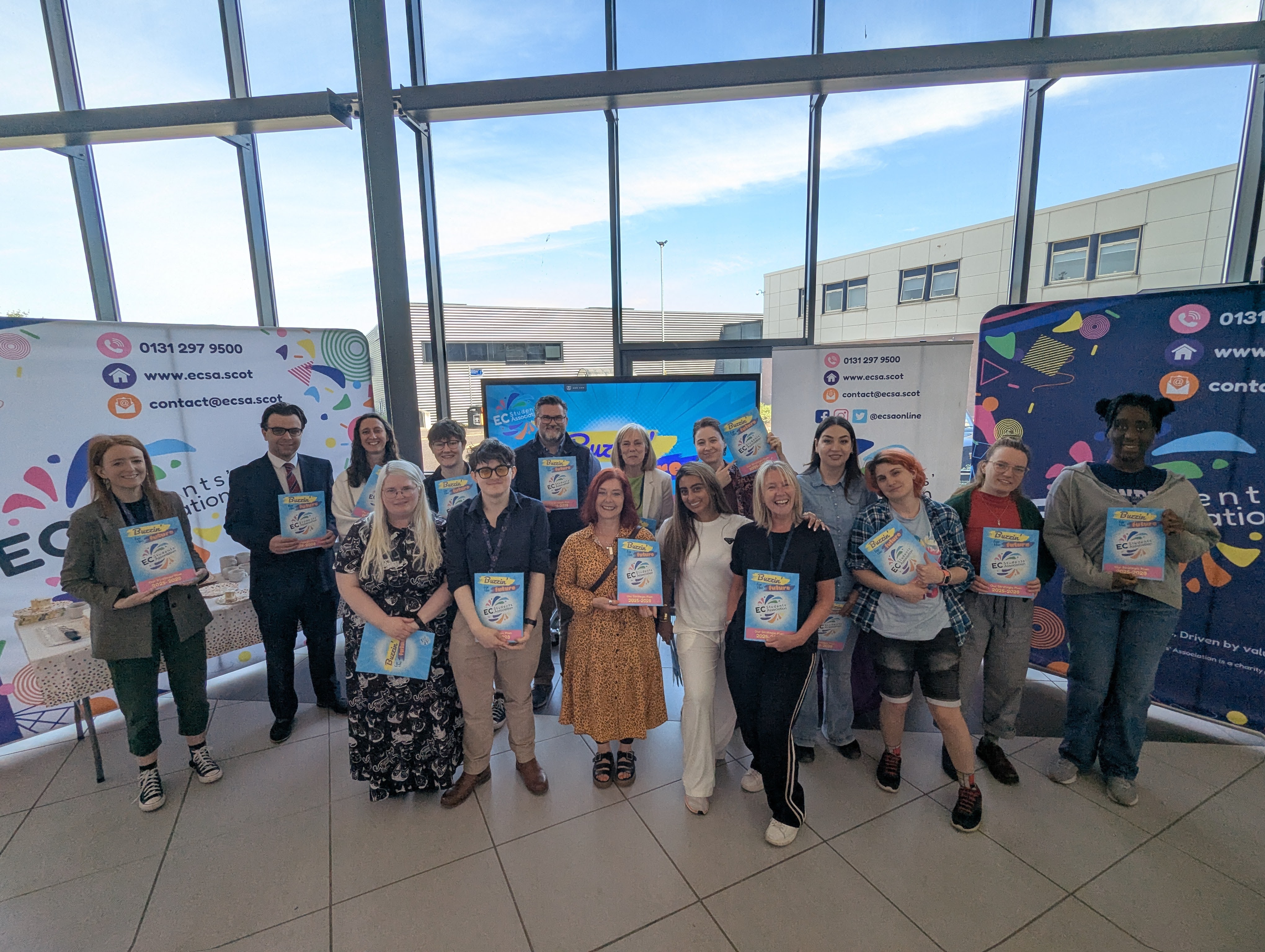 Buzzin for the Future - ECSA Board of Trustees and Guests at the Strategic Plan Launch at Sighthill Campus