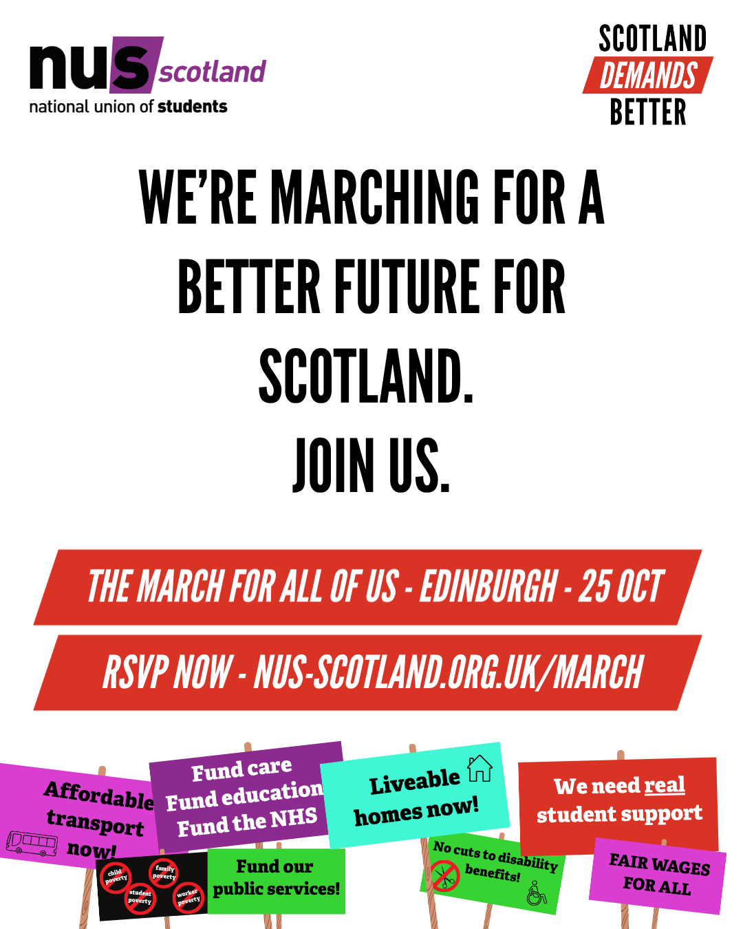 Scotland Demands Better March Poster