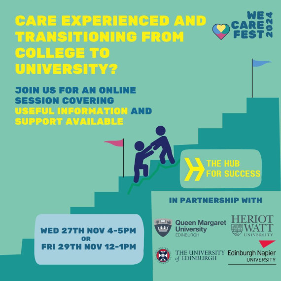 Care experienced and transitioning from college to uni? Join Hub for Success