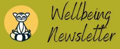 College Wellbieng Team Newsletter Logo with a meditating lemur