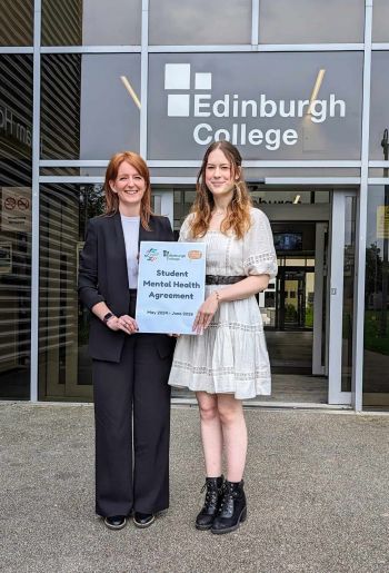 Anna Vogt and Skye Mariner at the Student Mental Health Agreement Launch Event