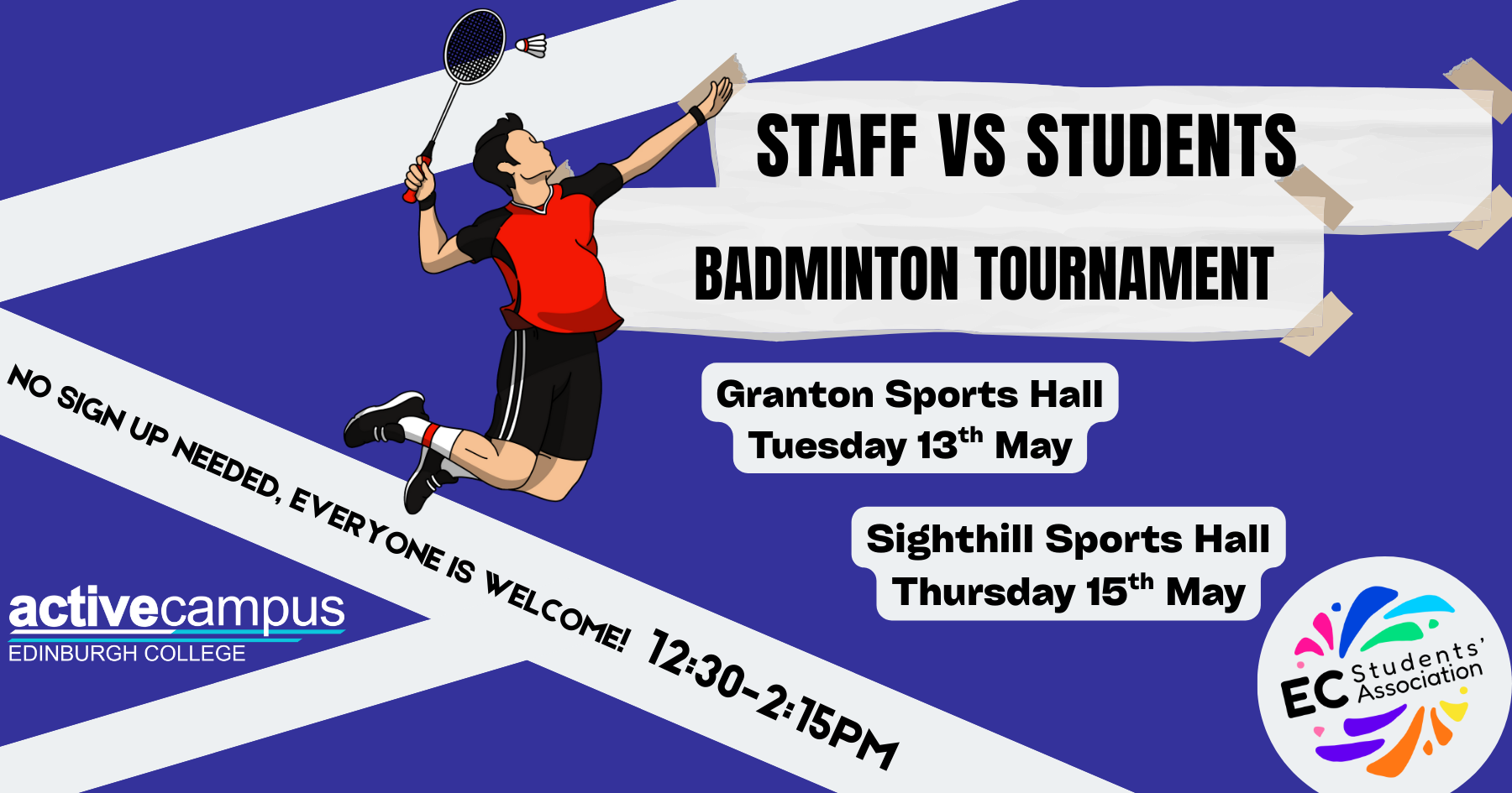 Header Image for Staff vs Student Badminton Tournaments
