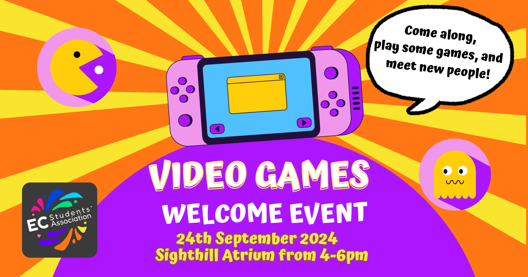 Video Games Welcome Event 24th September Sighthill Campus