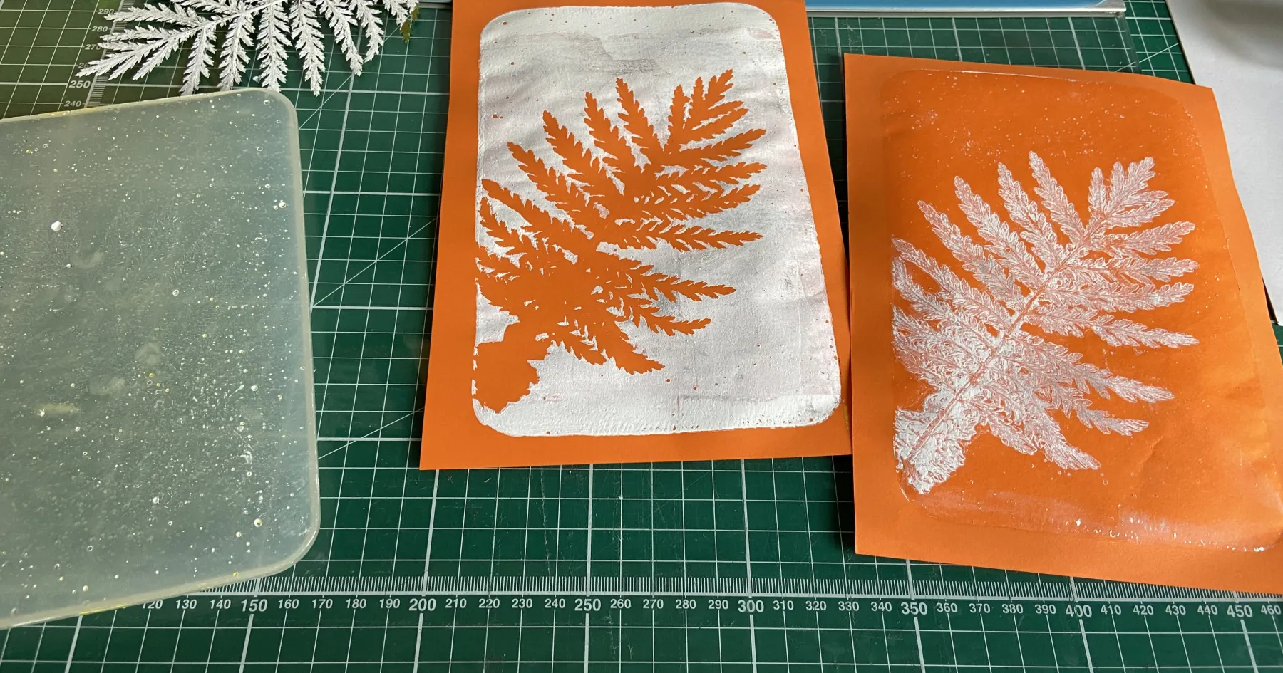 fern jelly plate printing