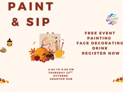 paint and sip poster for granton craft event