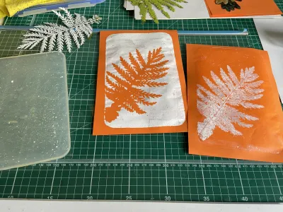 fern jelly plate printing