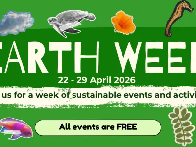Earth Week logo - "Join us for a week of sustainable events and activities"