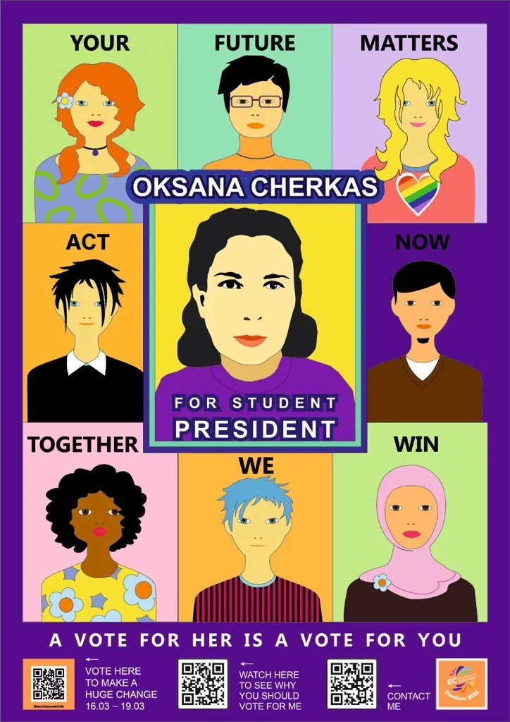 Vote Oksana Cherkas for Student President